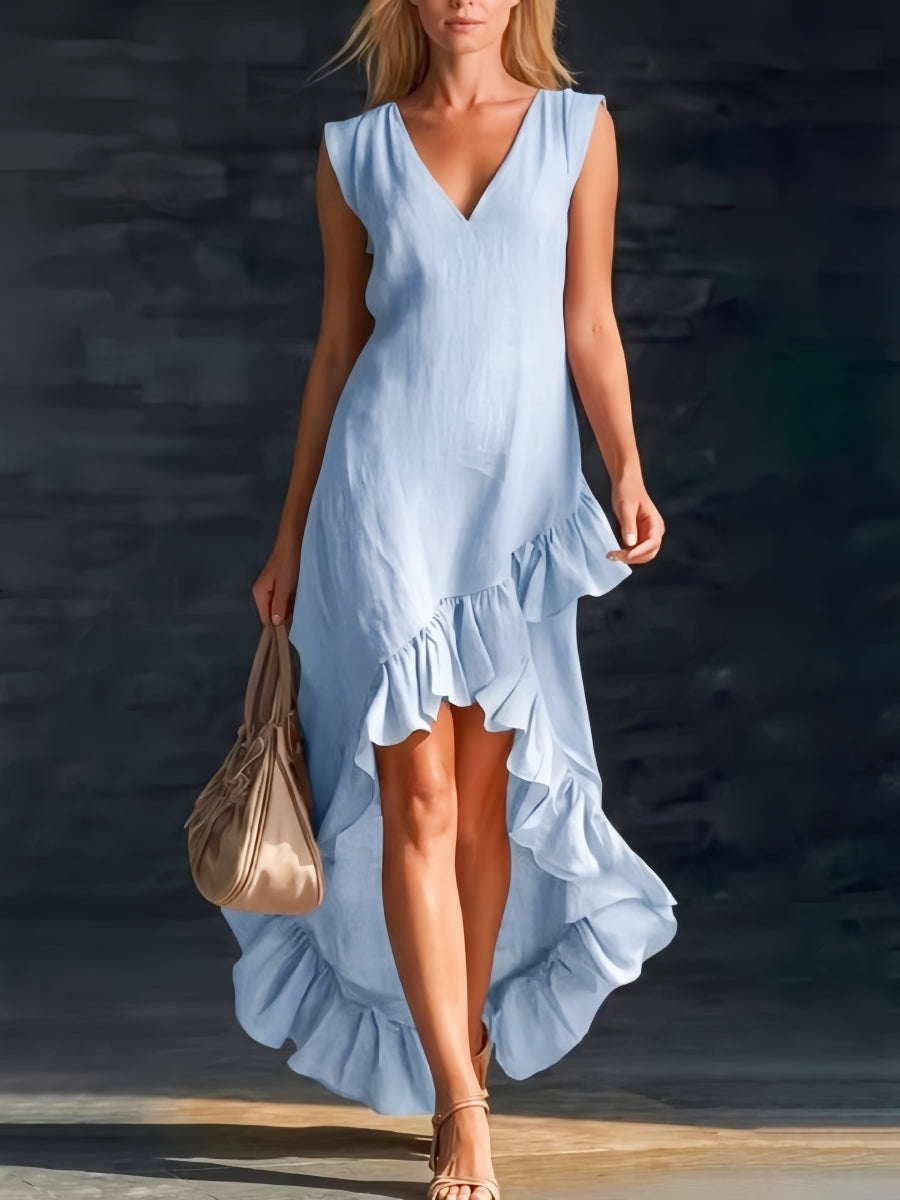 Sienna | Volangskjorta High-Low Bohoklänning