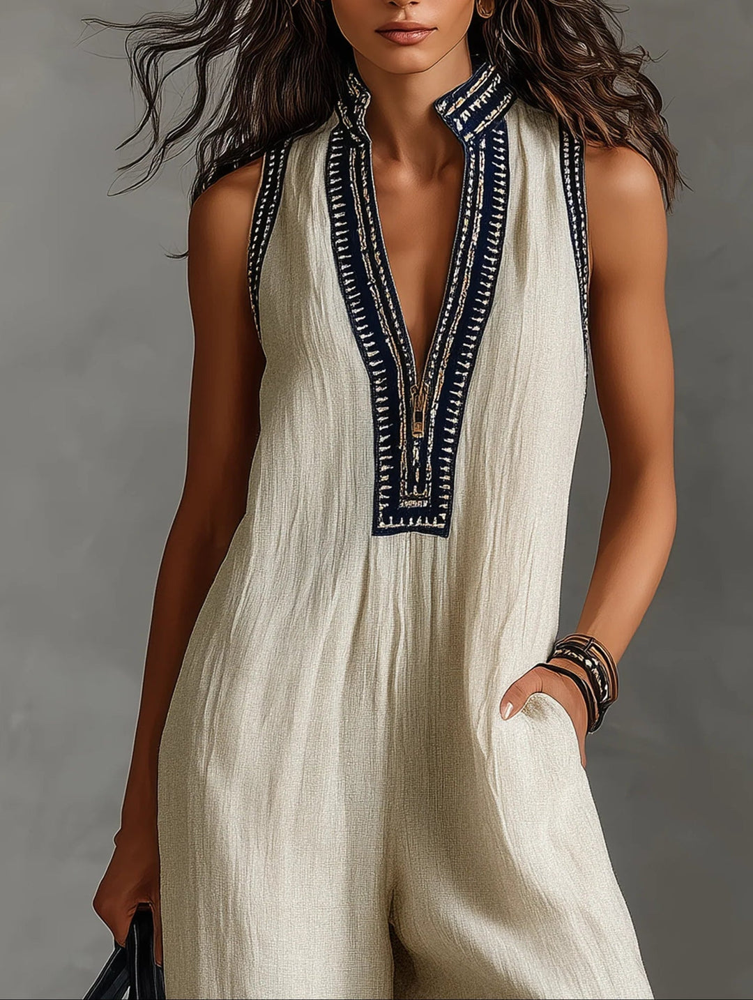 Fiamma | Ärmlös jumpsuit med hög krage