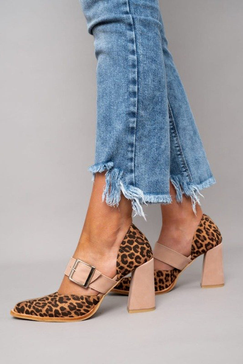 Adalina™ - Mocka Sandaler med Leopardmönster
