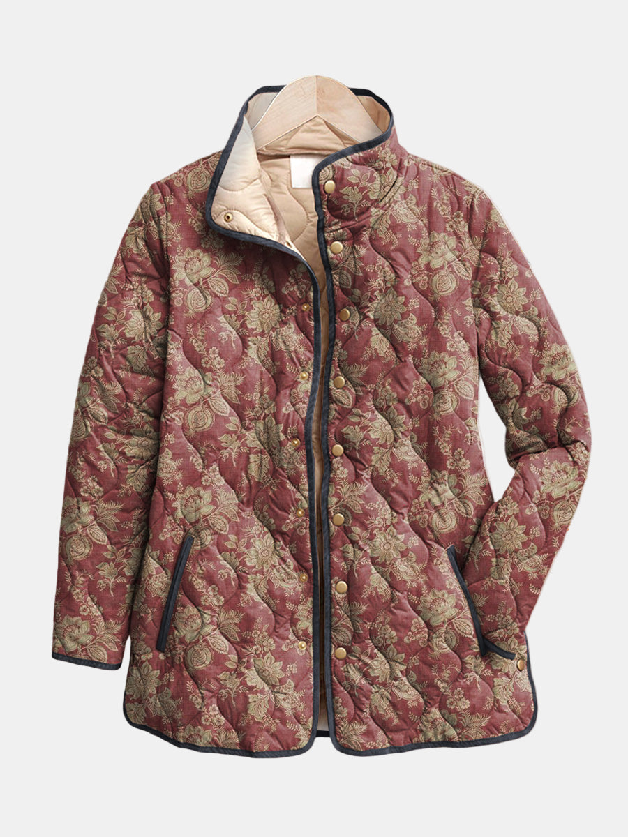Valcor | Quiltad jacka Damast Plommon Sophie