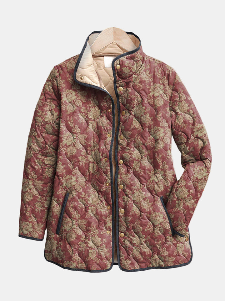 Valcor | Quiltad jacka Damast Plommon Sophie