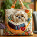 Handgjord väska med shih tzu-mönster