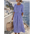 Aurelia™ - Elegant Blommig Sommarmidiklänning