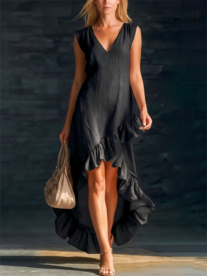 Sienna | Volangskjorta High-Low Bohoklänning