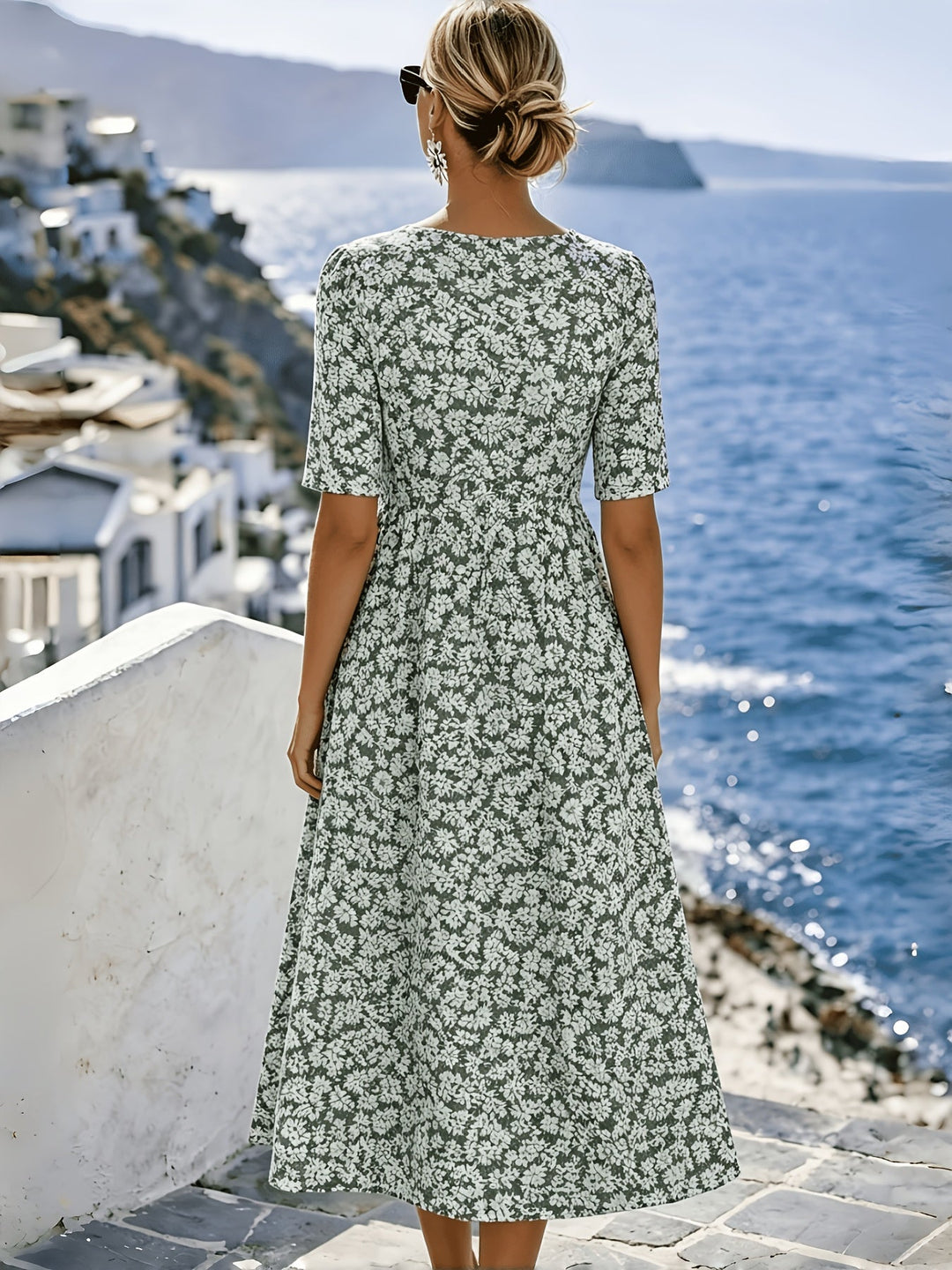 Sienna™ | Elegant Blommig Midiklänning