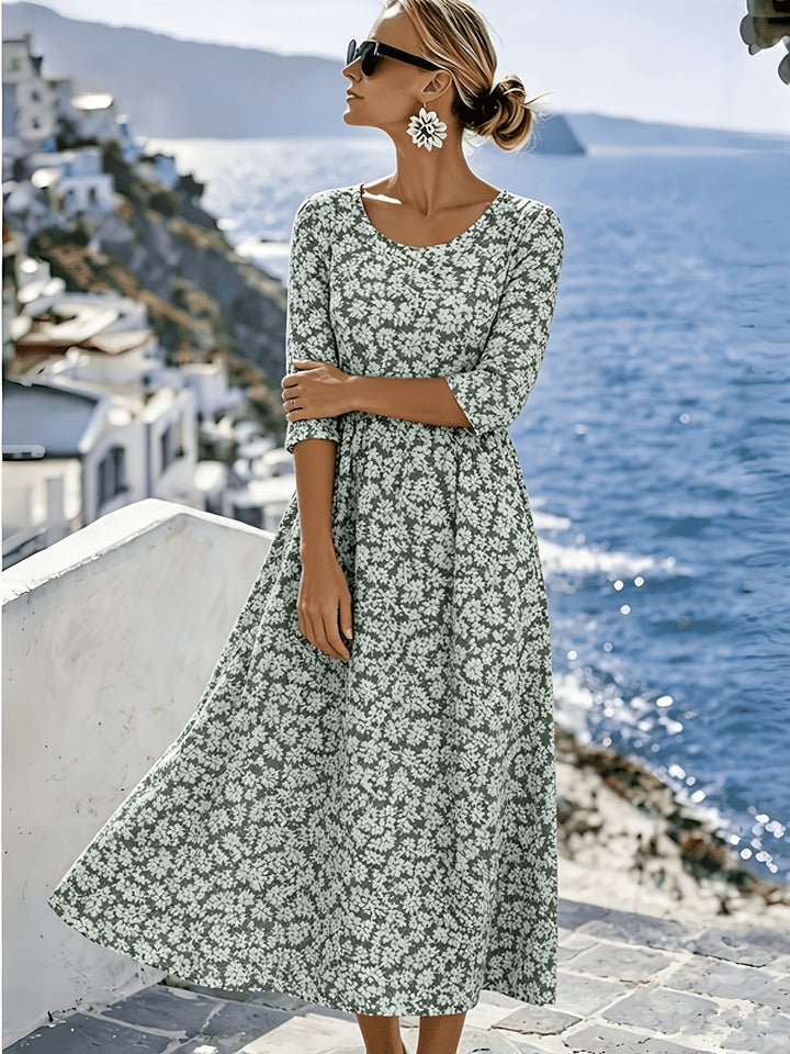 Sienna™ | Elegant Blommig Midiklänning