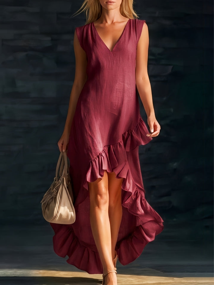 Sienna | Volangskjorta High-Low Bohoklänning