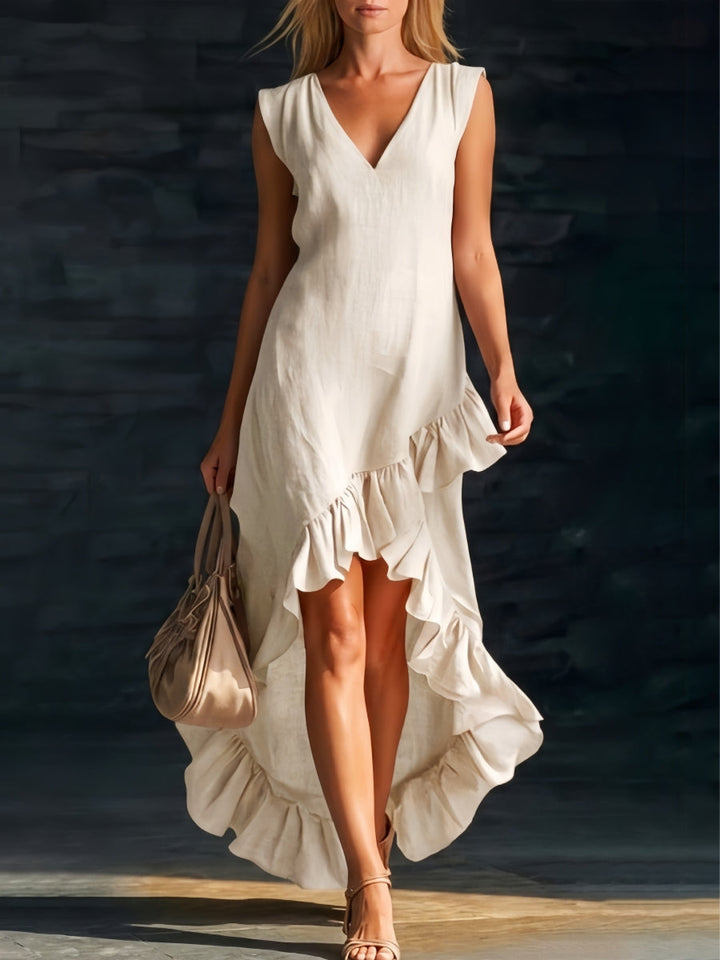 Sienna | Volangskjorta High-Low Bohoklänning