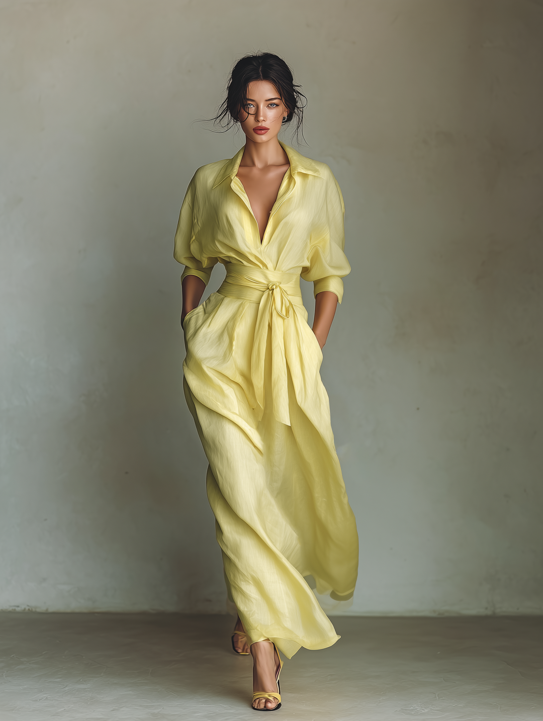 Inna - Maxi skjortklänning