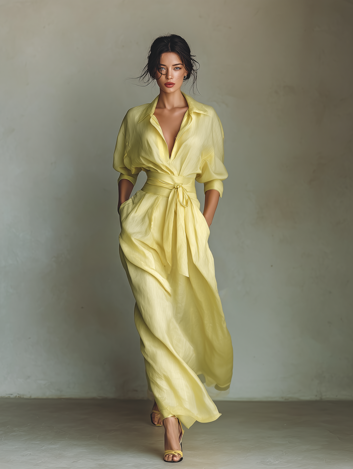 Inna - Maxi skjortklänning