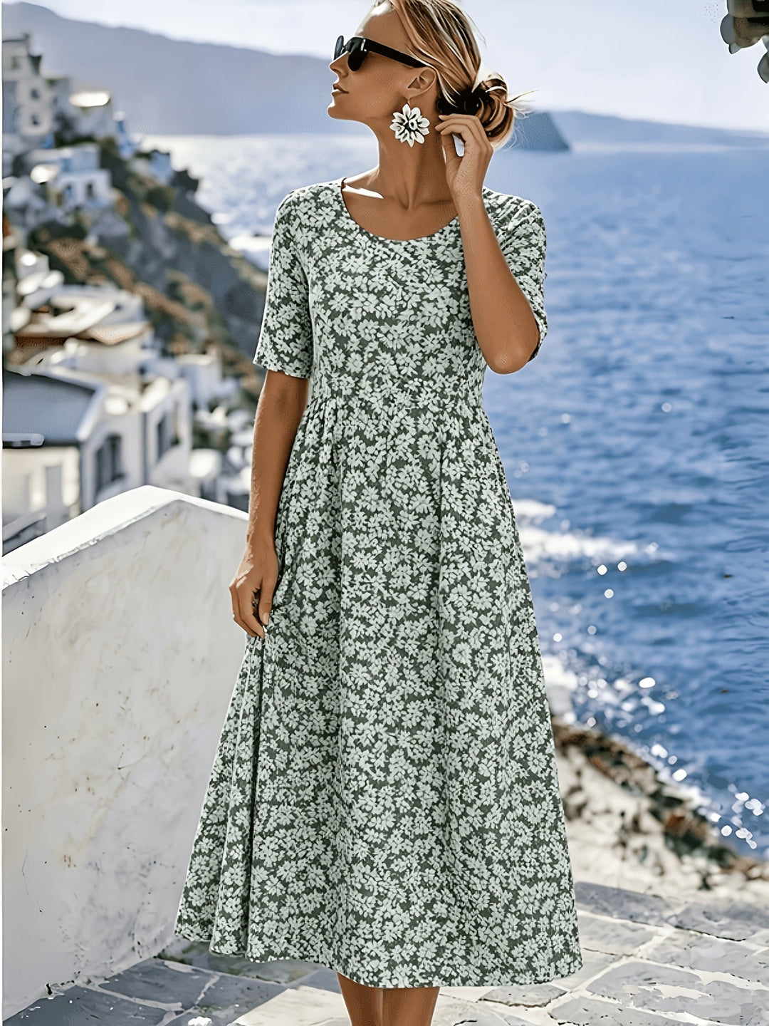 Sienna™ | Elegant Blommig Midiklänning