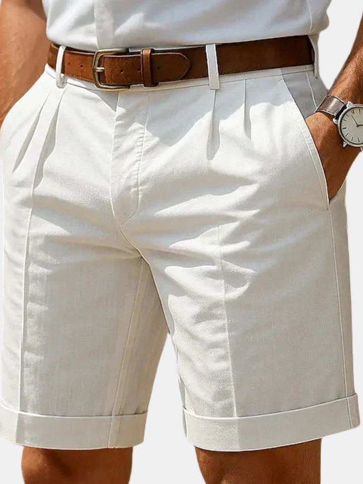Enzo | Lyxiga, plisserade sommarbermudashorts