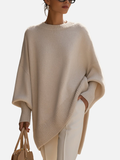 Anne | Mjuk Oversized Stickad Poncho-tröja