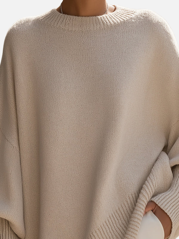 Anne | Mjuk Oversized Stickad Poncho-tröja