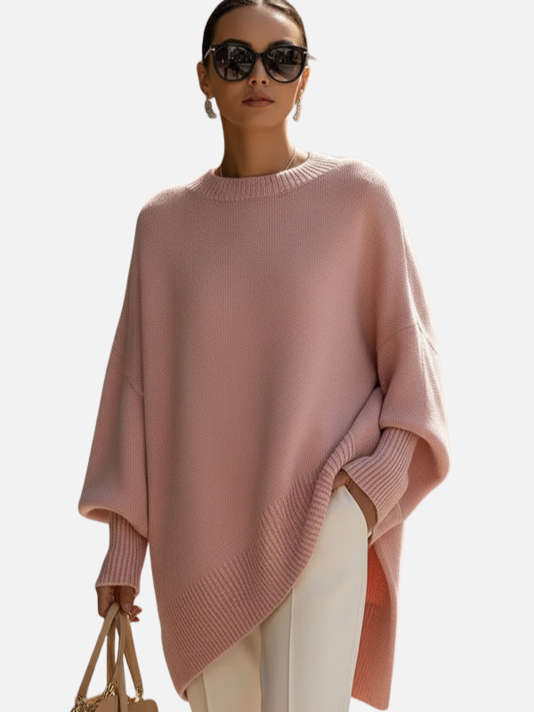 Anne | Mjuk Oversized Stickad Poncho-tröja