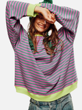 Lene | Färgglad oversize randig sweatshirt