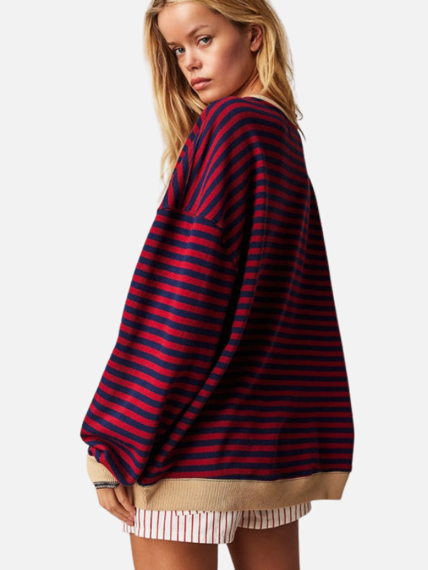 Lene | Färgglad oversize randig sweatshirt
