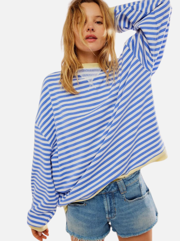 Lene | Färgglad oversize randig sweatshirt