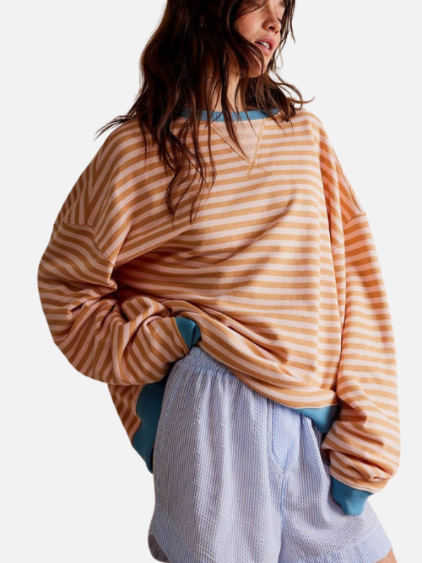 Lene | Färgglad oversize randig sweatshirt