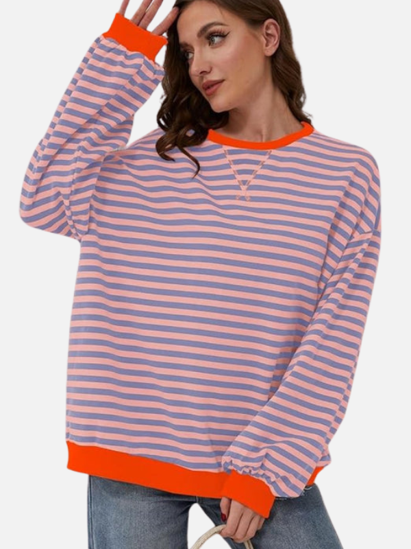 Lene | Färgglad oversize randig sweatshirt