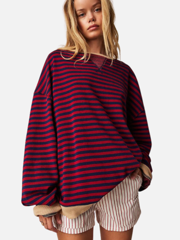 Lene | Färgglad oversize randig sweatshirt