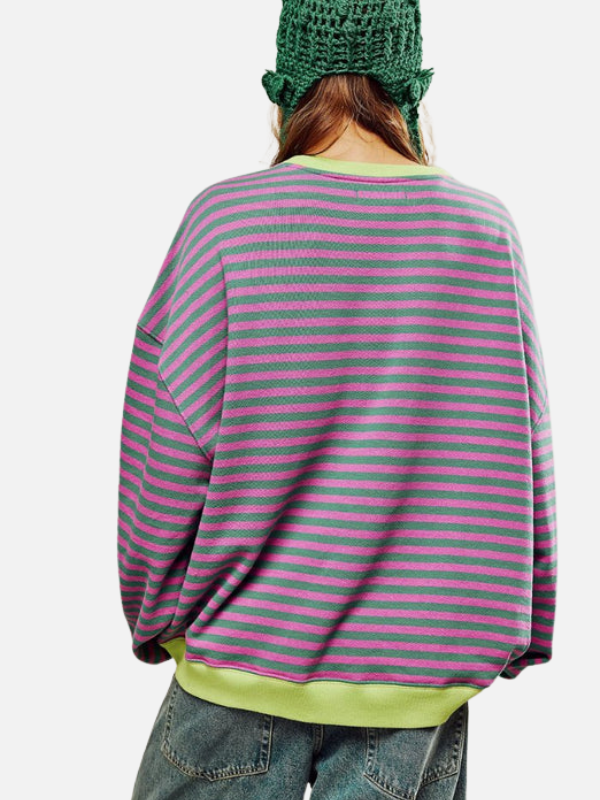 Lene | Färgglad oversize randig sweatshirt