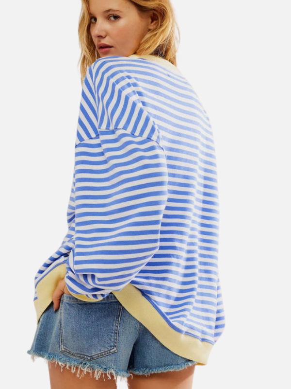 Lene | Färgglad oversize randig sweatshirt