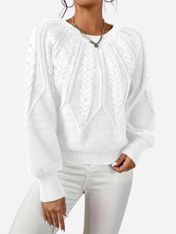 Mette | Kabelstickad tröja med rund hals