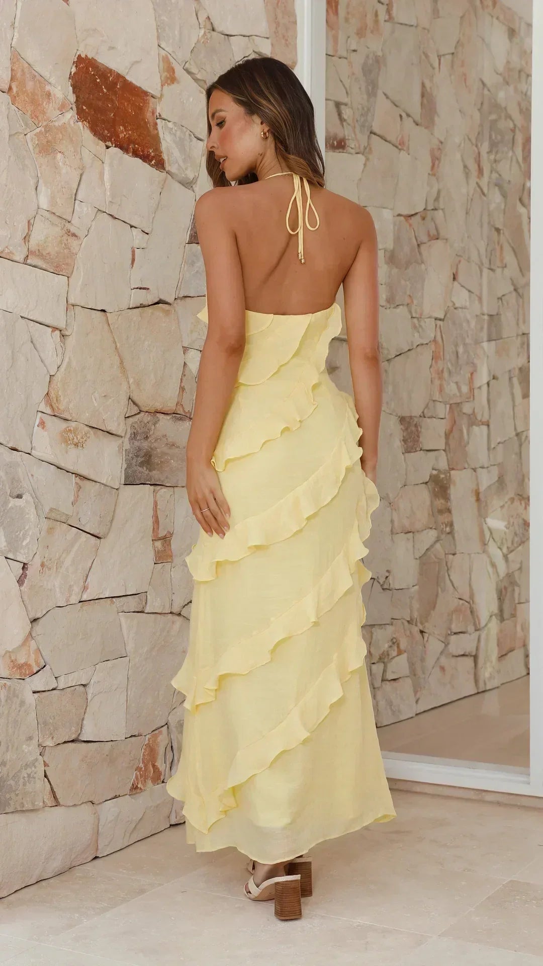 Luna Fashion House | Dam Volang Maxiklänning – Elegant Sommarklänning