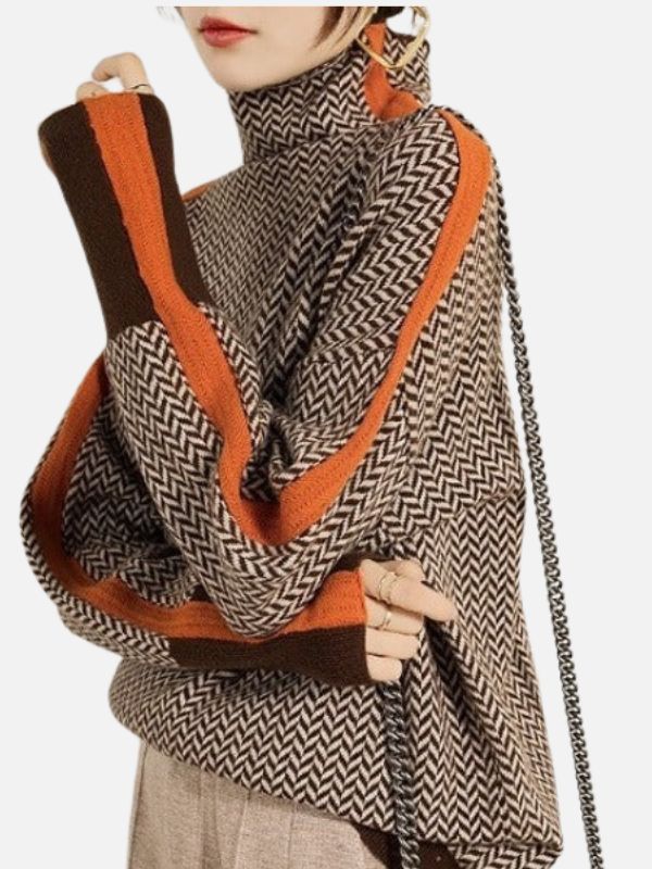 Susanne | Mönstrad rullkragetröja