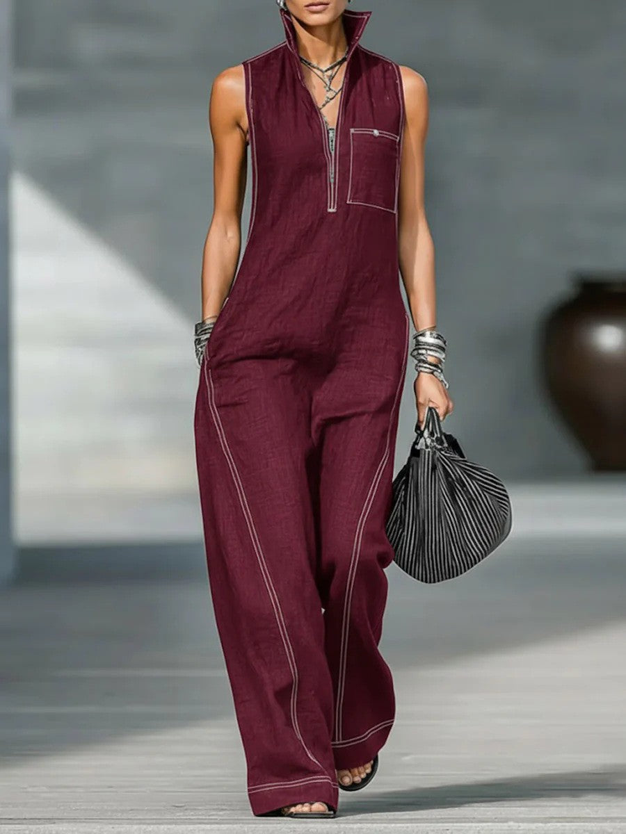 Jamie | Minimalistisk ärmlös avslappnad jumpsuit