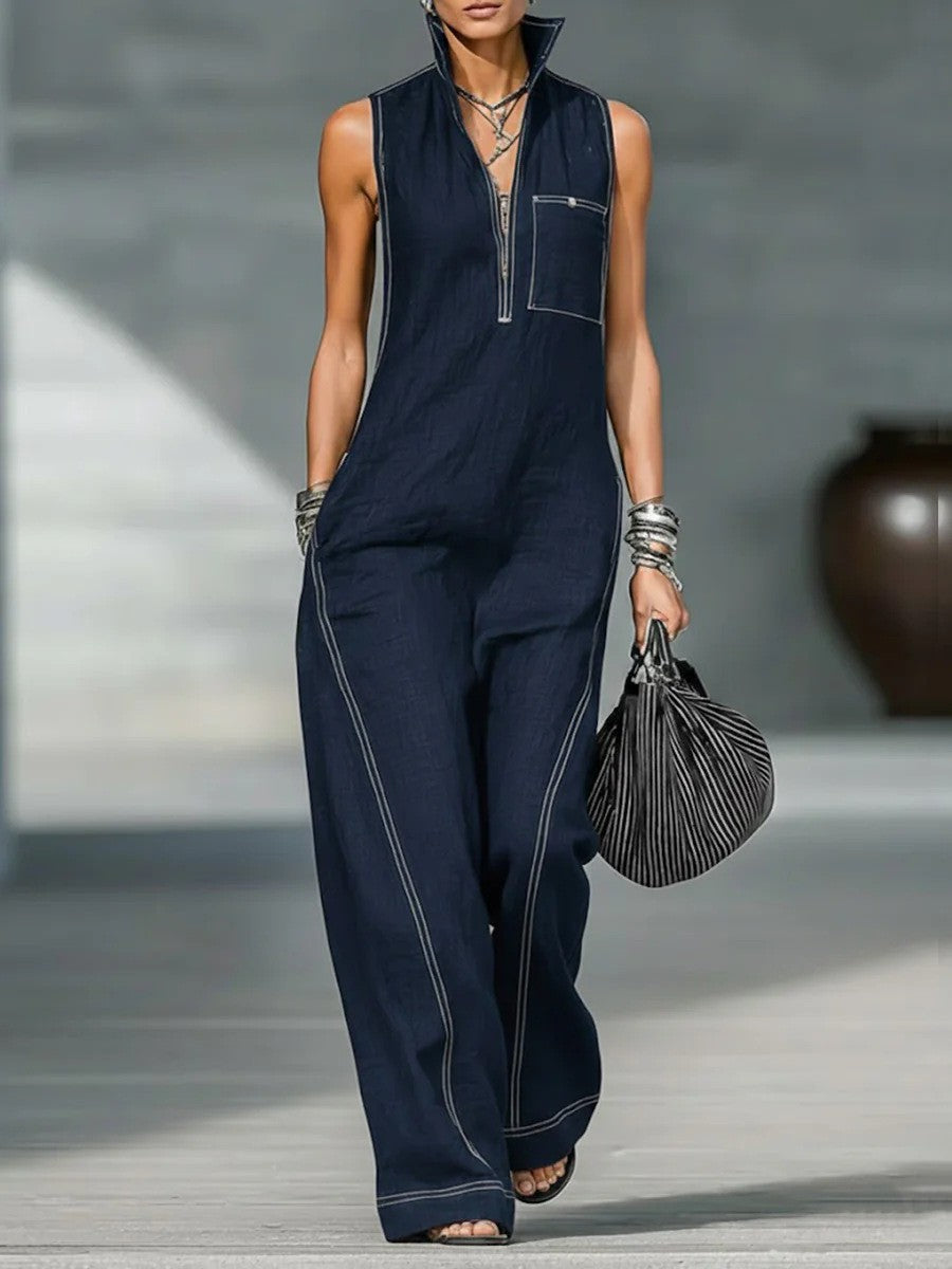 Jamie | Minimalistisk ärmlös avslappnad jumpsuit