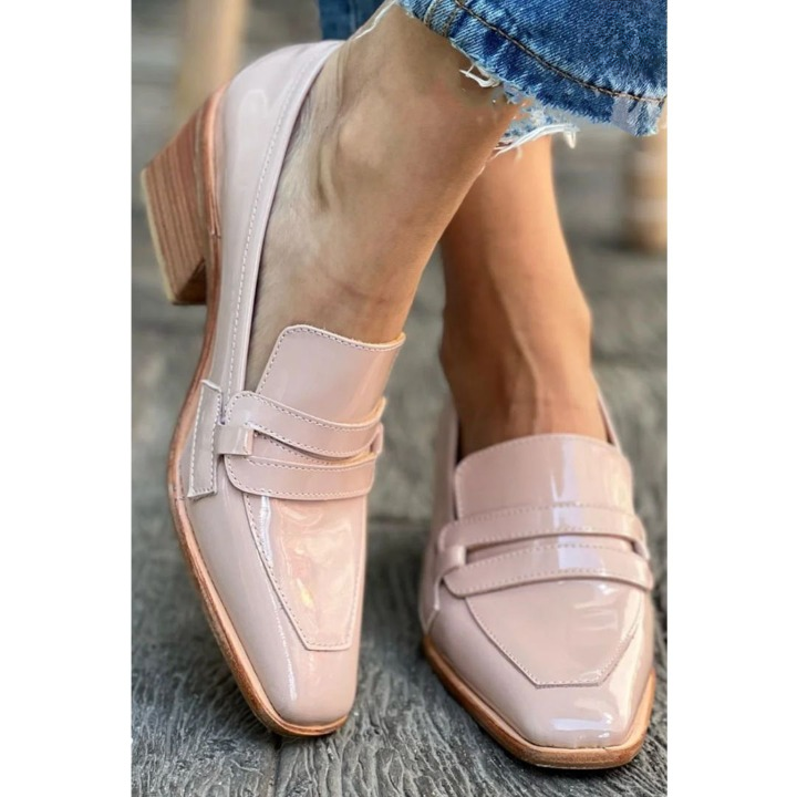 Olga™ - Rosa läder-tofflor
