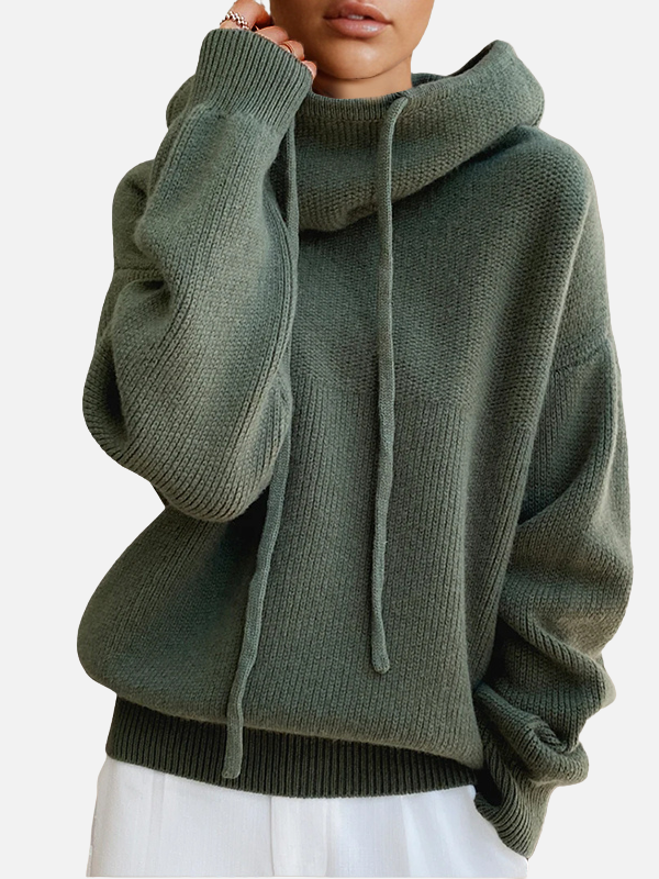 Marianne | Oversized stickad hoodie med luva