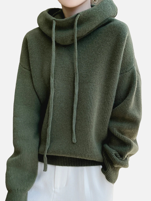 Marianne | Oversized stickad hoodie med luva