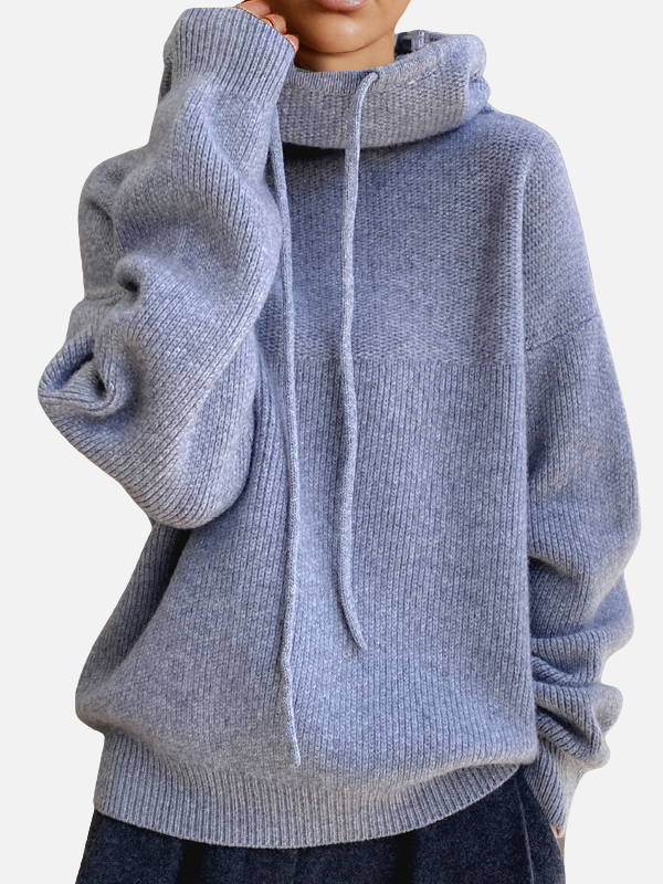 Marianne | Oversized stickad hoodie med luva