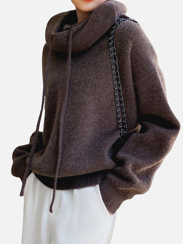 Marianne | Oversized stickad hoodie med luva