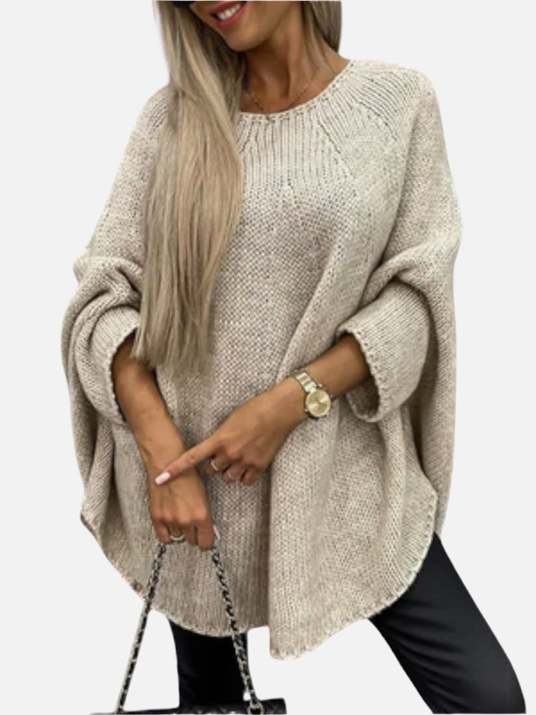 Maria | Oversize stickad poncho, ponchotröja
