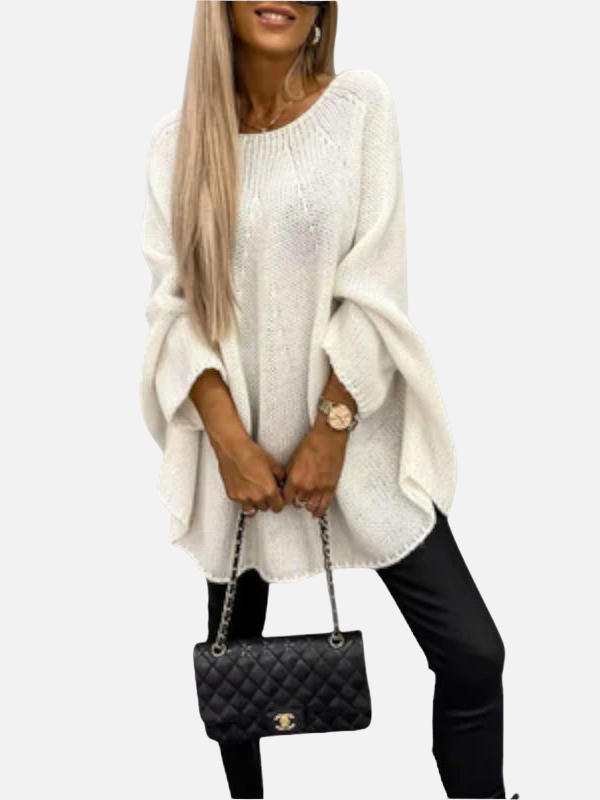 Maria | Oversize stickad poncho, ponchotröja