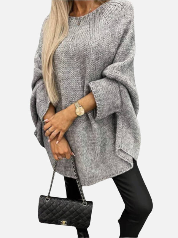 Maria | Oversize stickad poncho, ponchotröja