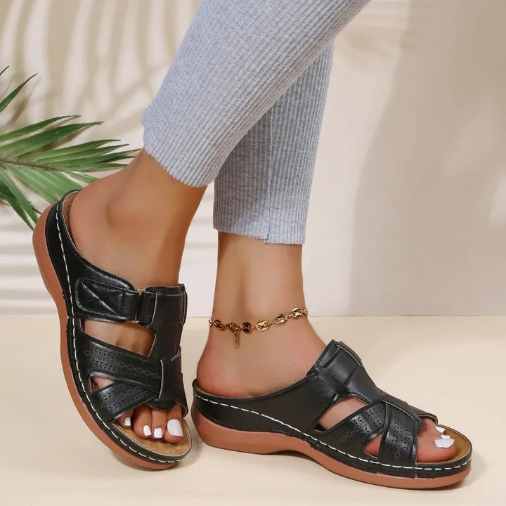 Gaia™ | Vintage Ortopediska Kilklacksandaler för Kvinnor