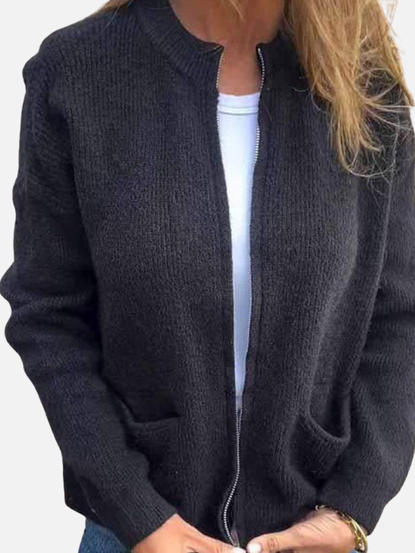 Karen | Cardigan med dragkedja och fickor