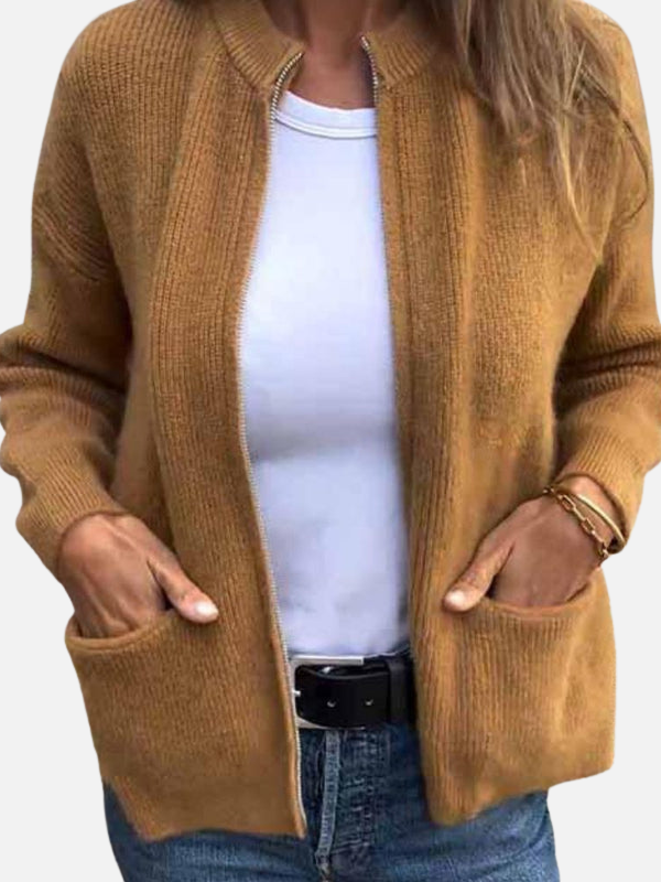 Karen | Cardigan med dragkedja och fickor