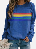 Helle | Sweatshirt med regnbågsränder, rund hals