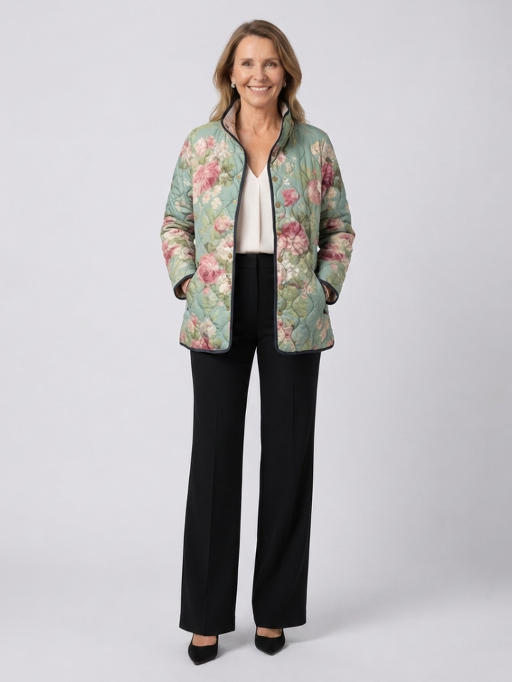 Valcor | Quiltad jacka Gamla rosor Ljus