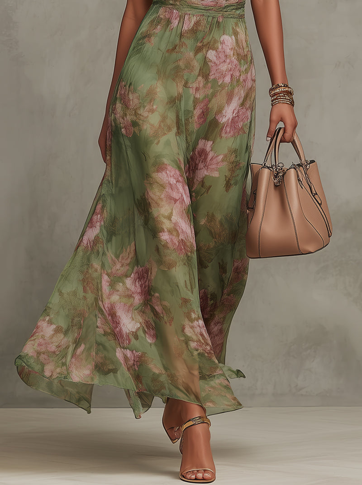 Serena | Halterneck-maxiklänning med blommönster
