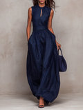 Rana | Mörkblå randig jumpsuit