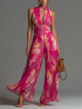 Zsófia Jumpsuit | Plisserad chiffongjumpsuit i rosa