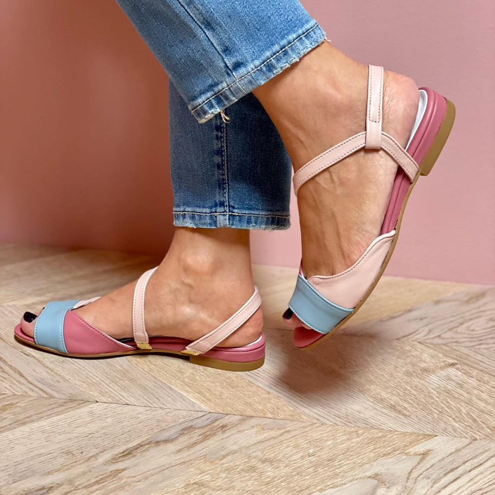 Johanna™ - Asymmetriska rosa sandaler