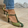 Carley™ - Patchwork T-Strap Klackskor
